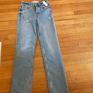 Anthropologie SWK The Girlfriend Jeans Size 24.X 32 Button Fly Stretch Womens